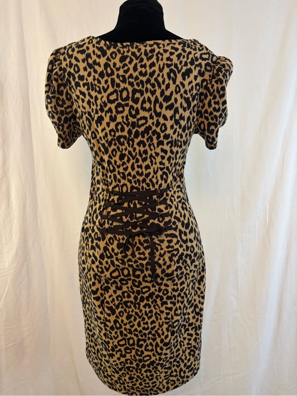 Vintage Y2K Betsey Johnson Collection Leopard Print Bodycon Corset Dress
